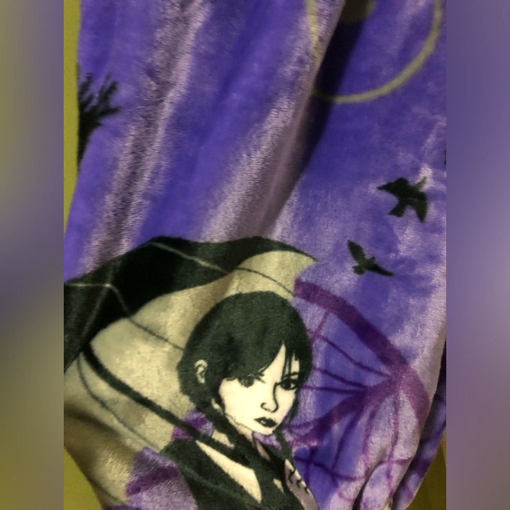 Wednesday Adams throw blanket.   Oversized